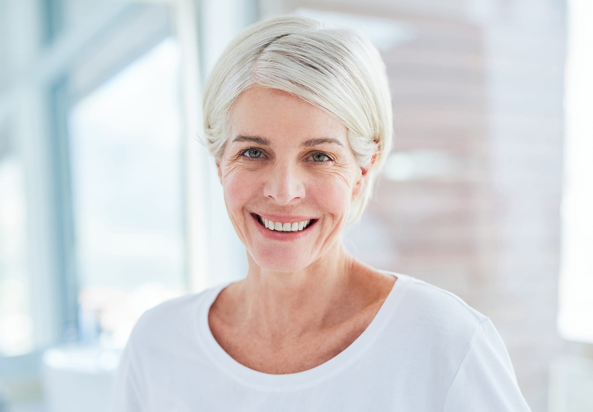 woman with white hair